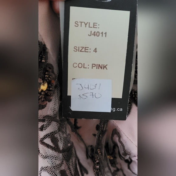 Grad Prom Embroidered & Beaded Gown. Pink w Brown Stunning! - Picture 10 of 11